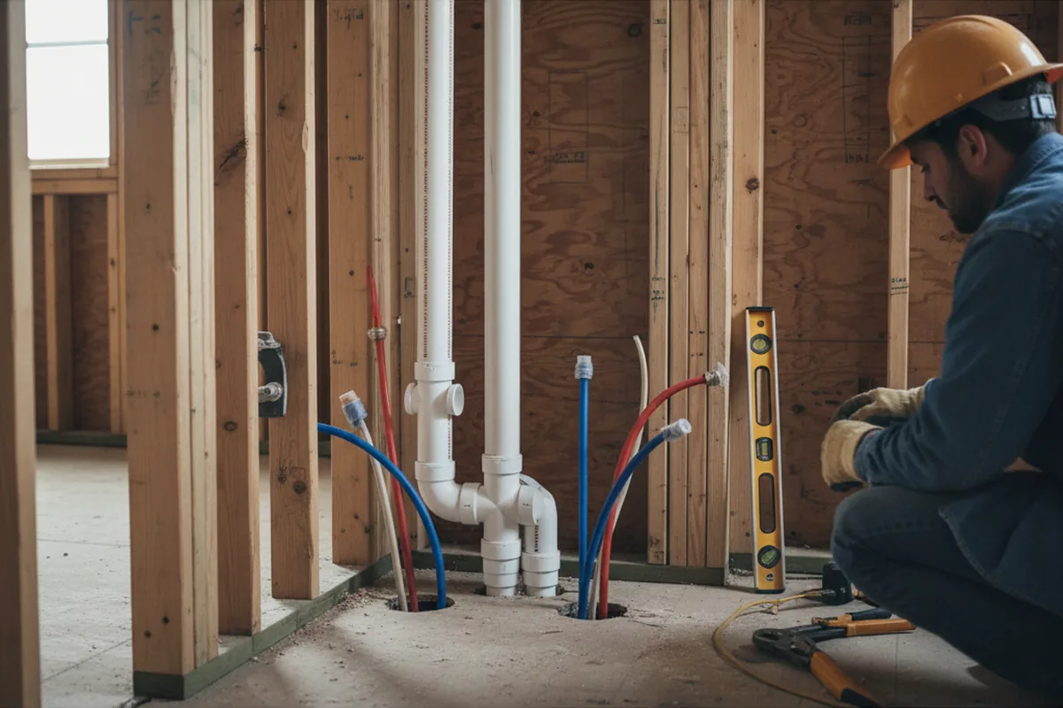 Drain and supply rough-in during Drain Cleaning in Pine Island